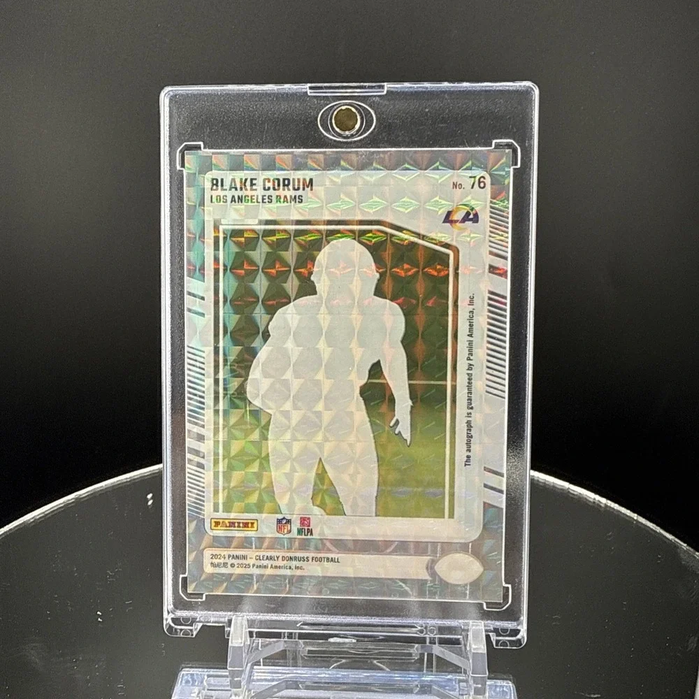 2024 Panini Clearly Donruss Rated Rookie Blake Corum #76 /20 LA Rams logo Border
